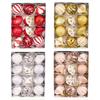 12 st/låda 6 cm Julhängande Bollar Splittringssäkra Galvaniserade Målade Julgranskulor Set Plast Julgransprydnad