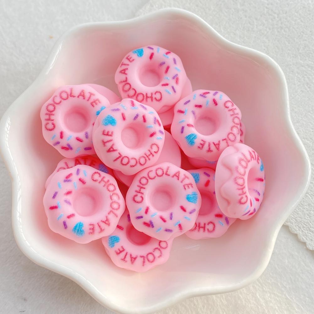 10pcs Mix Resin 3D Sweet Colorful Cartoon Donut Bread Flat back Simulation Foods Scrapbook Figurines DIY Decor Crafts