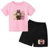 Kids Summer Pretty Girl Trend Clothing T-shirt Boy Girl Gift 3-12 Years Short-sleeved+Shorts Two-piece Casual Jogging Sports Set