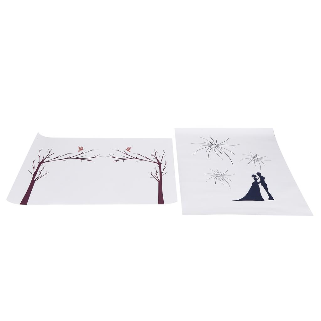 2 Set DIY Pattern Guest Signature SignIn Book Guestbook Fingerprint Painting for Wedding Birthday Party