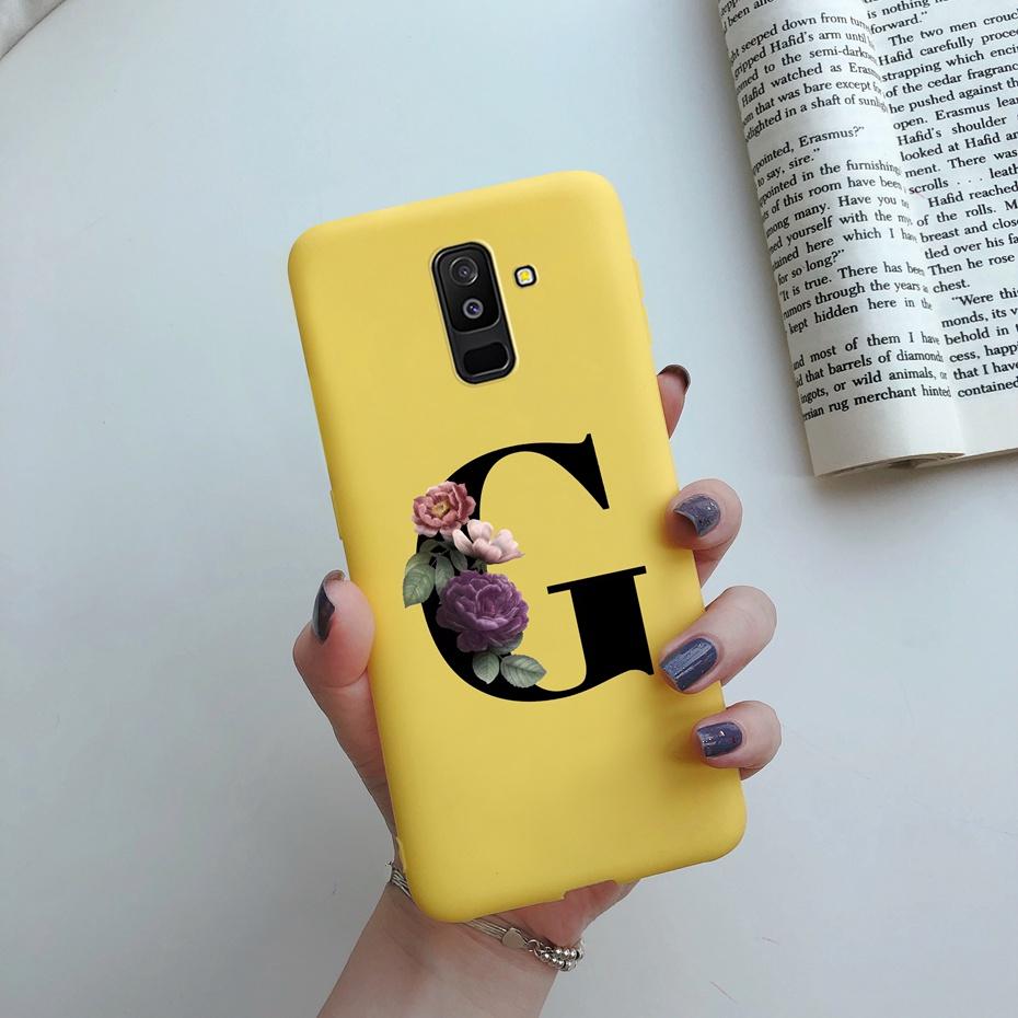 for Samsung Galaxy A6 2018 phone case A600 A600F for Samsung A6 a 6 plus 2018 A605 A605F A6plus case Beautiful 26 Letters cover