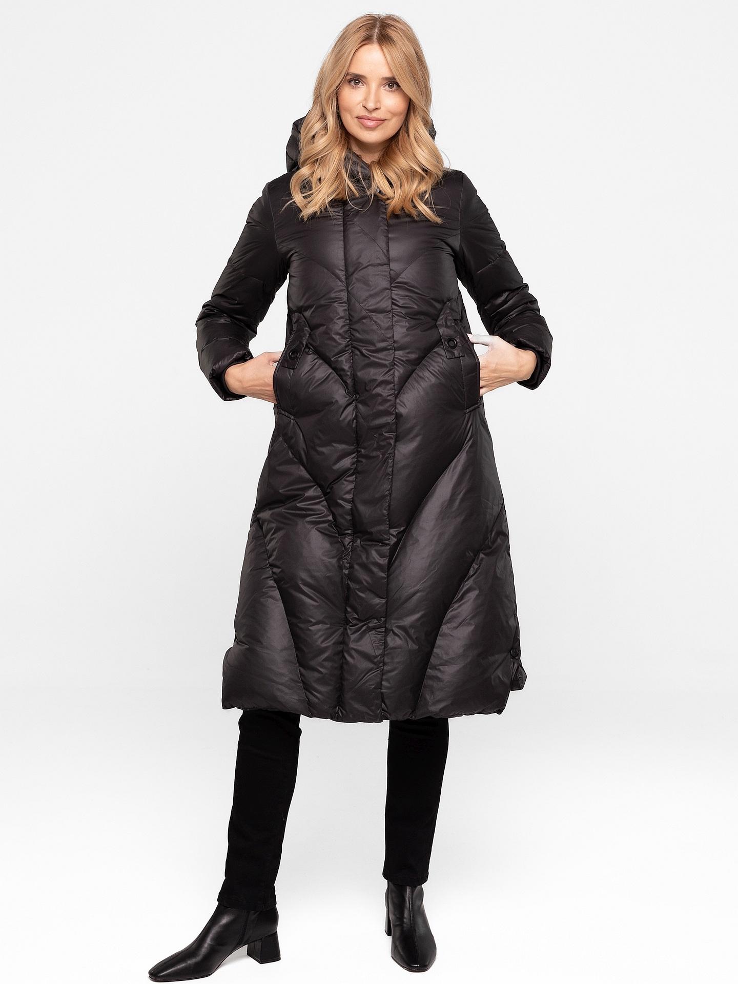 WOMEN` LONG DOWN COAT WITH DIAGONAL