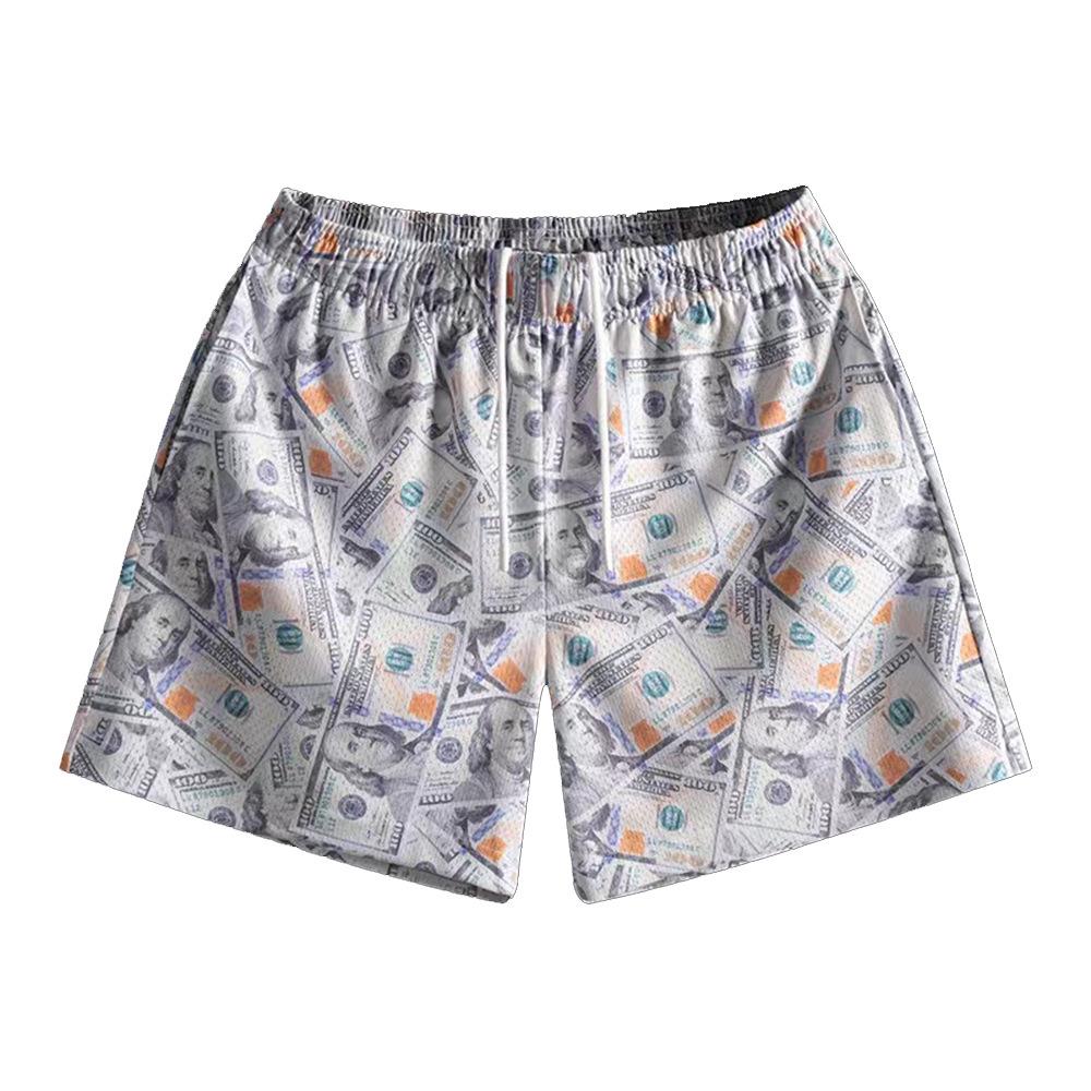 

Мужские американские повседневные сетчатые фитнес-шорты для баскетбола - Дышащие, выше колена, дизайн с четырьмя точками XXL