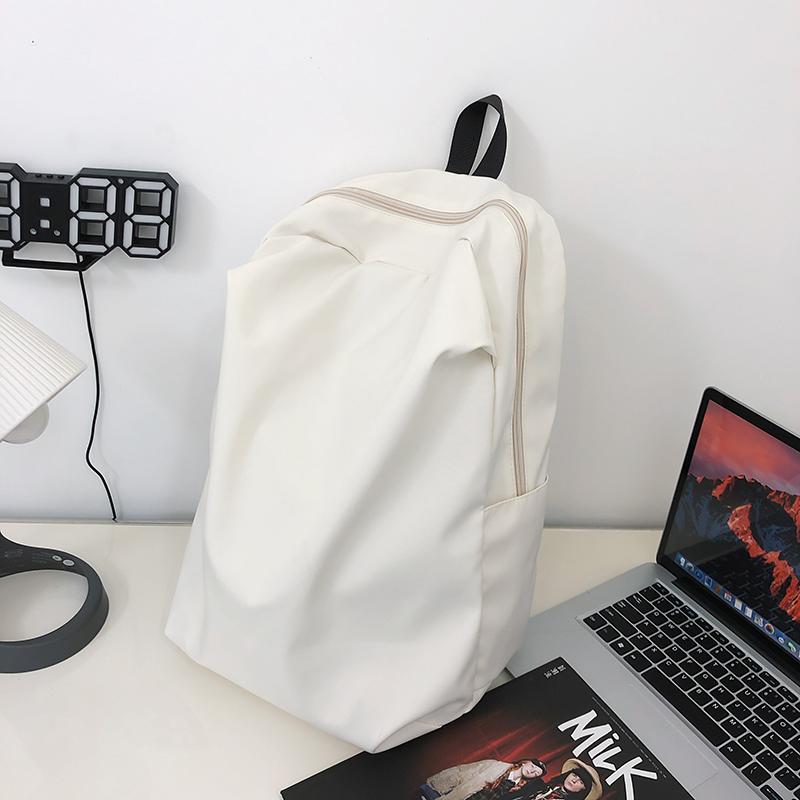 

Ежедневные школьные рюкзаки большой емкости для путешествий, женские однотонные рюкзаки на плечо, нейлоновые рюкзаки на молнии для покупок бежевый