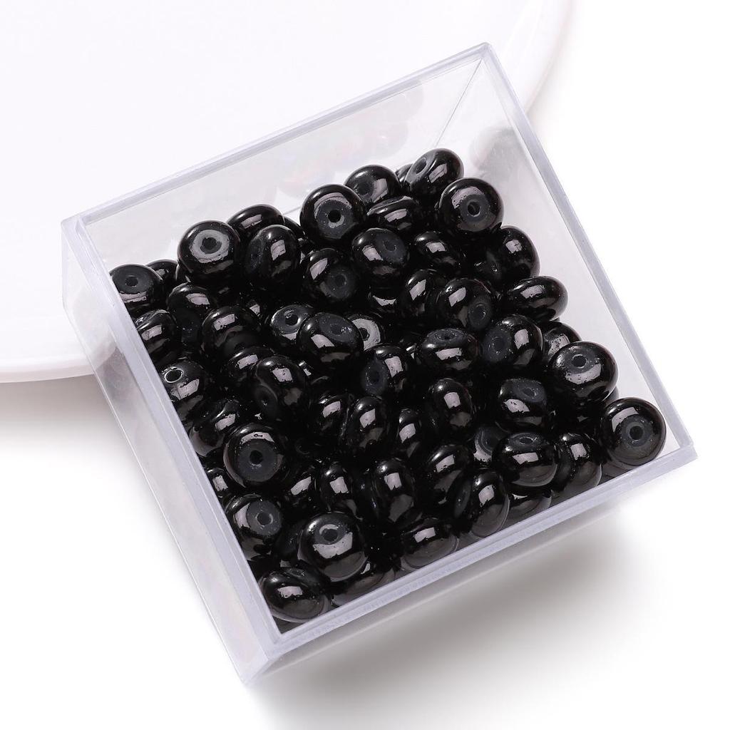 Contas de imitação de jade de vidro: Redondo, Plano Estilo Ábaco para Colares e Pulseiras DIY.