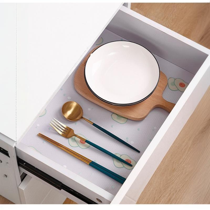 Non Adhesive Anti Slip EVA Kitchen Cabinet Liners 1 Roll Waterproof Dustproof Mat for Kitchen Drawer Shelf Use