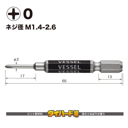 VESSEL Single Head Gosai Bit Precision Type +0ÁE5 2 Pieces GS160065