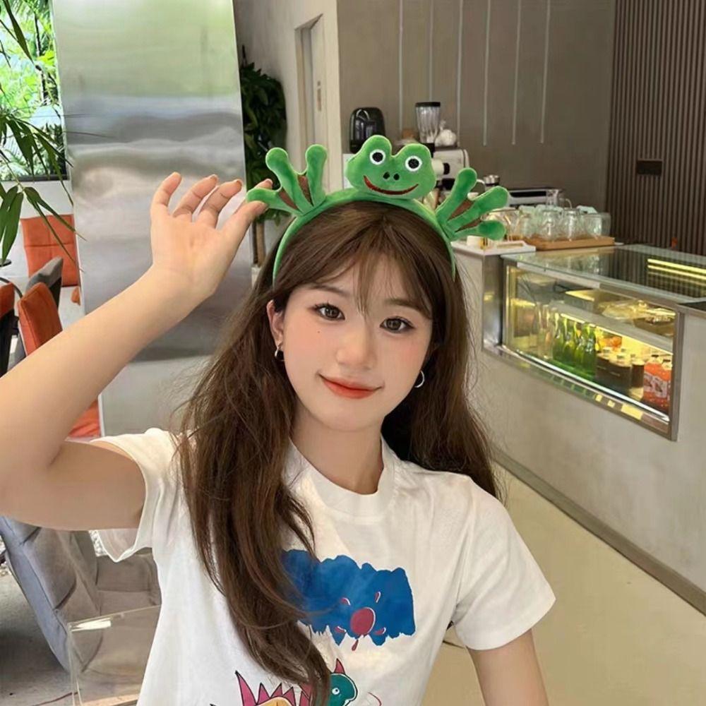 Animal Vegetable Headband Cartoon Frog Plush Hairband Kawaii Performance
