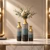3 Pieces Two-Tone Decorative Floor Vase Low-Maintenance Cylinder for Entryway