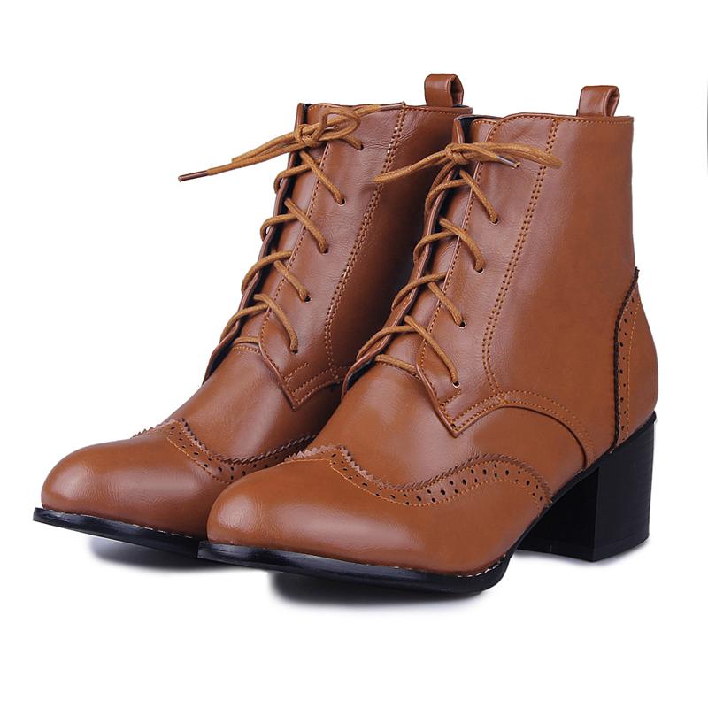 Fashion Fashion Women's Ankle Boots Sewing White Red Brown Heels Short Boot Female 2024 Autumn Winter Party Dance Shoes Large Size 50