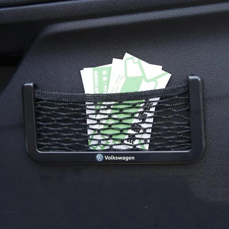 עבור VOLKSWAGEN VW רכב תיק אחסון מארגן פנימי כיס רשת לטלפון עבור Volkswagen Touareg Passat Beetle Tiguan Caddy Jetta Golf