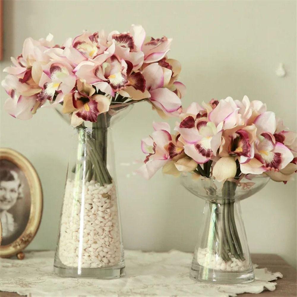 7 Heads Orchid Artificial Flowers Bouquet Fake Artificial Plants Fake Flowers  Wedding Party