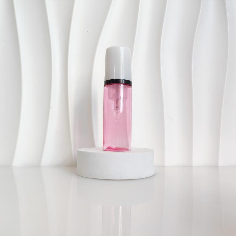 60ml Red Translucent Mousse Dispenser: Cosmetic Brush Foam Bottle for Face Wash and Travel Use