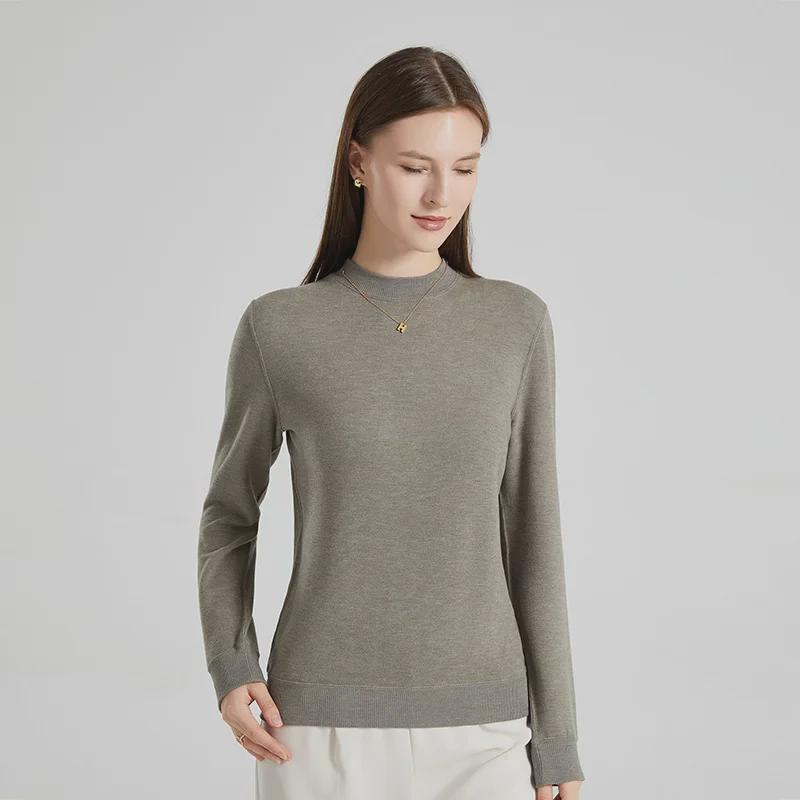 Women's Long-Sleeved Wool Knit Stand Collar Jacket