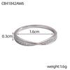 CARLIDANA Unisex High-End Stainless Steel Zircon Ring Crossover Shape Fashionable Light Luxury Exquisite Ins Index Finger Ring