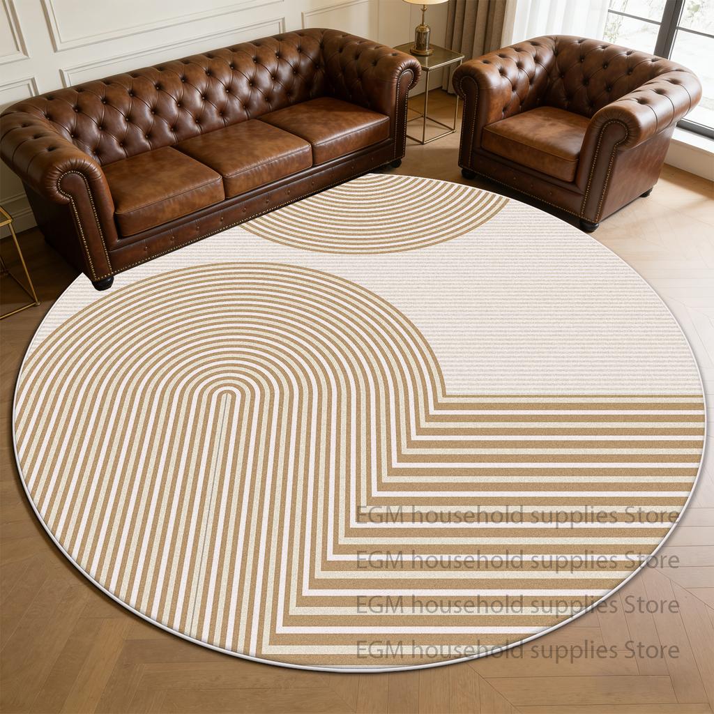 Modern Style Soft Rugs Minimalist Bedroom Decoration Living Room Round Carpet Anti-slip Bedside Cloakroom Study Mat Washable