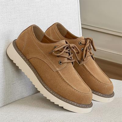 FashionAutumn Fashion New Men's Business Lace Up Casual Leather Shoes Brand Outdoor Men's Comfortable Thick Soled Non Slip Casual Shoes