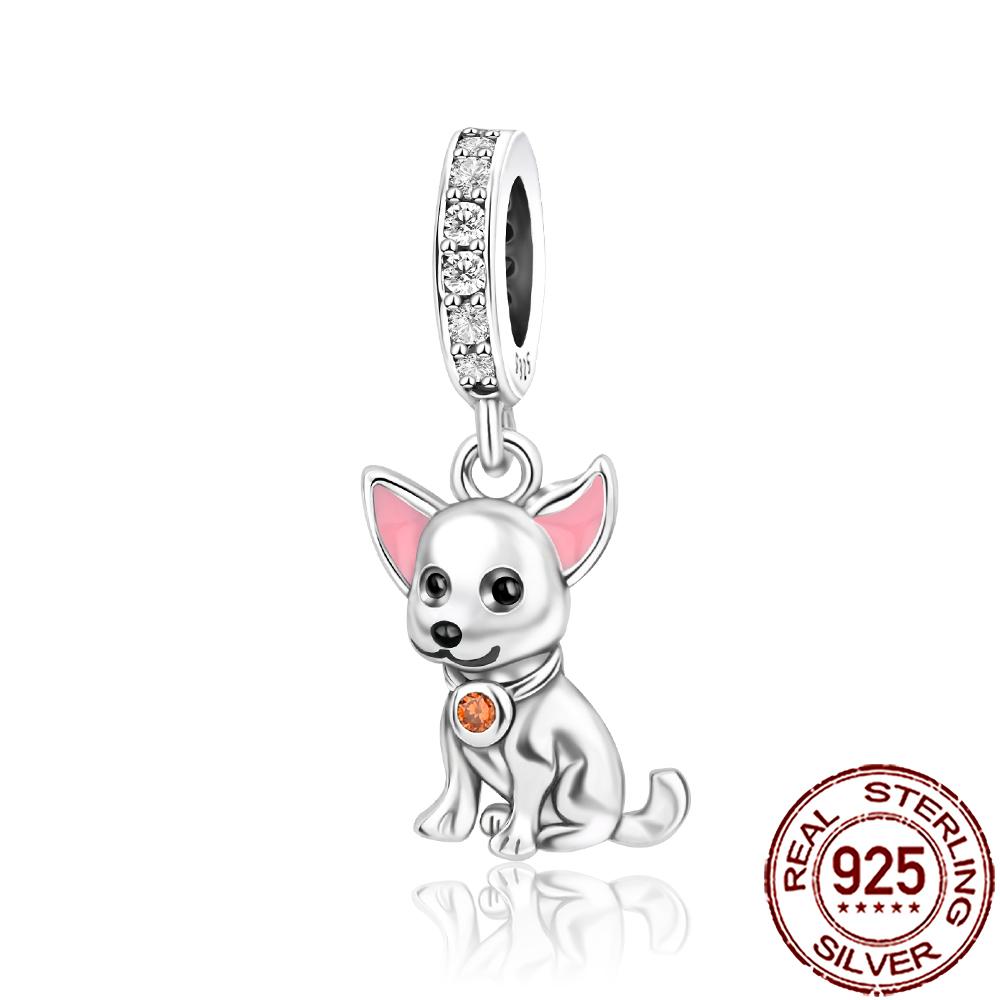 New Charms Copper Cat Dog Flamingo Chameleon Axolotl Animal Beads Fit Bracelet Necklace Women Diy Jewelry