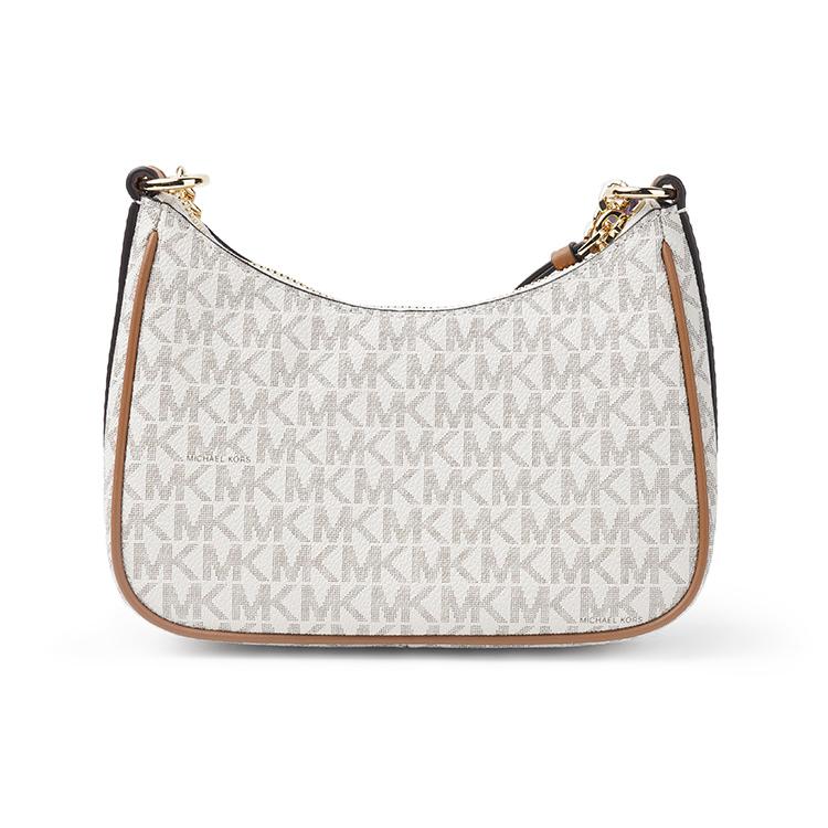New MICHAEL KORS Jet Set Charm Canvas With Leather Shoulder Bag, Handbag, Shoulder Bag Women's Vanilla White 32H1GT9C1B-VANILLA-ACORN