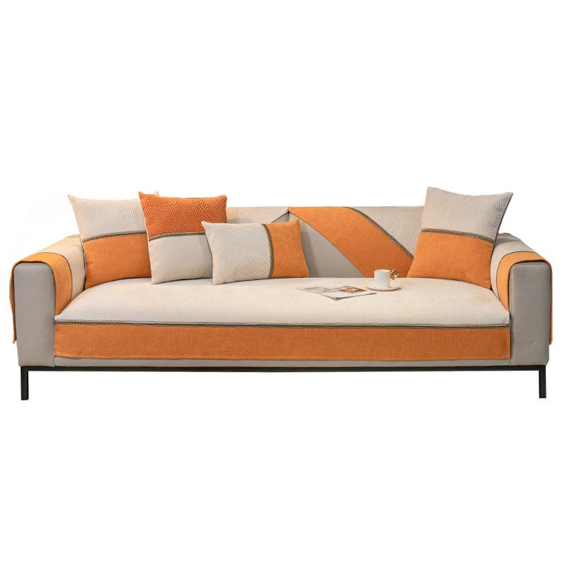 Chenille-Sofakissen, Vier Jahreszeiten, Universalkissen, leichtes, luxuriöses, modernes, hochwertiges, rutschfestes Ledersofabezug, Rückentuchbezug, Stoff