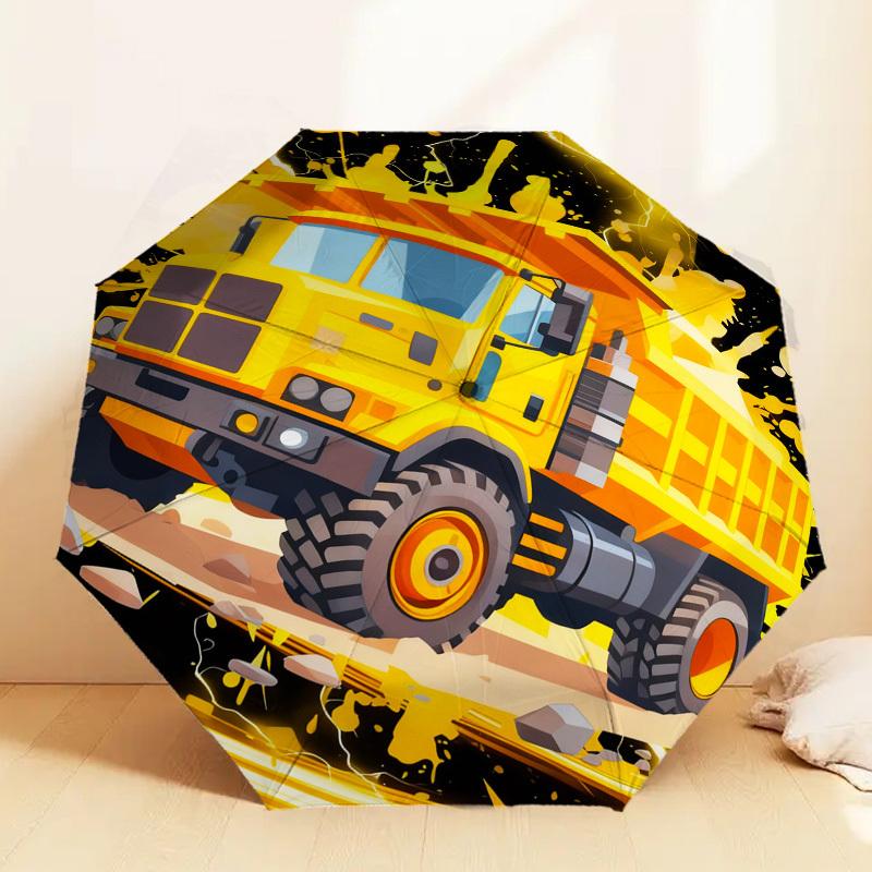 

1 шт. Зонт-трость с рисунком «Молния и самосвал», автоматическое открытие и закрытие, высококачественный дорожный зонт, c1128206