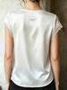 2026 European & American Women’s Short Sleeve Satin Lace V-Neck Shirt