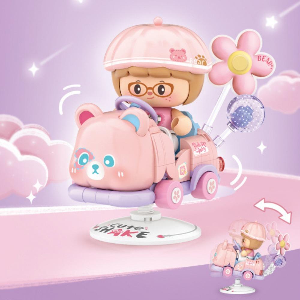 

190pcs+ Pet Rocking Car Assemble Toys Learning Assemble Ice Cream Shop Assembly Toy Toys for Adult style A