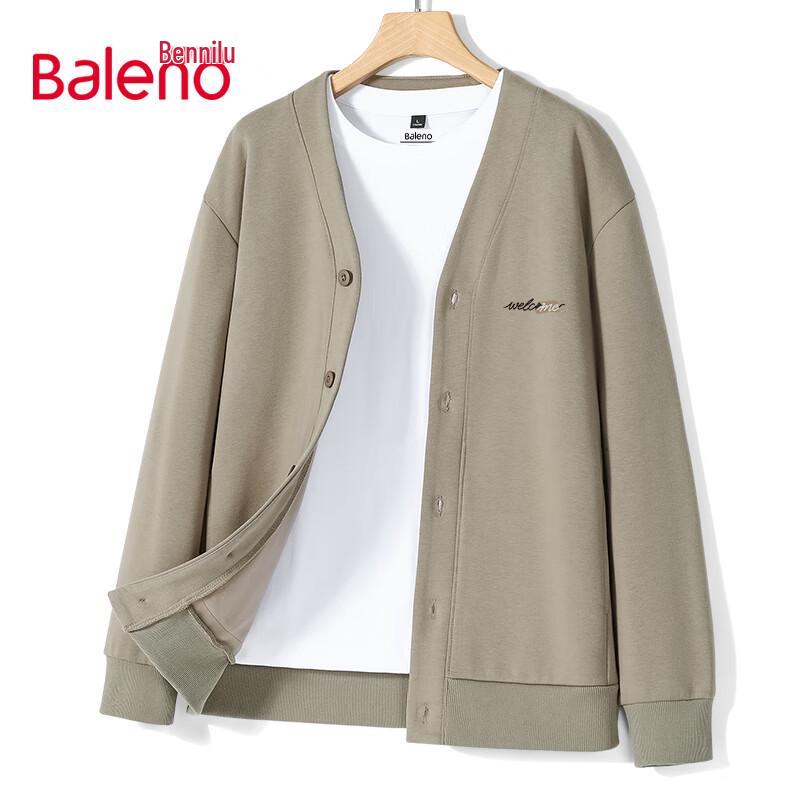 Baleno Men's V-Neck Cardigan Sweatshirt Jacket