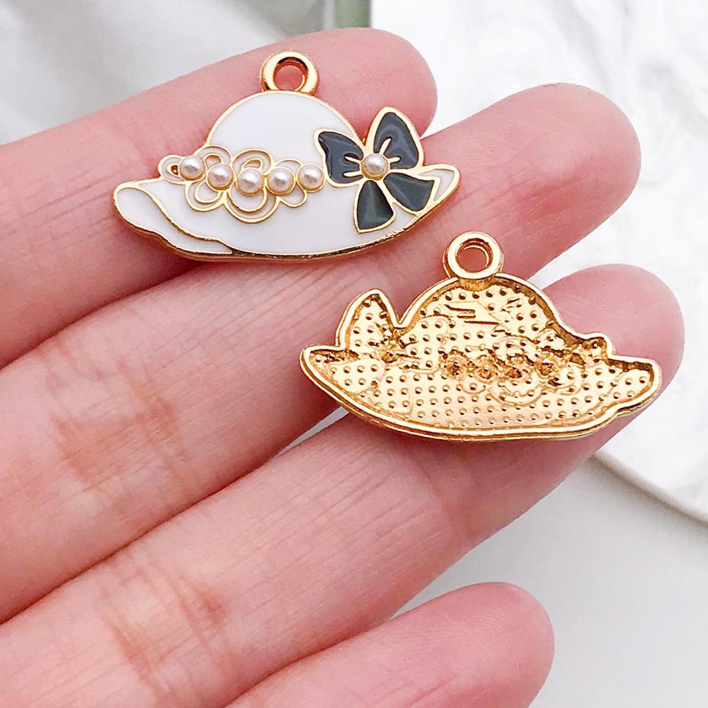 Women's Dripping Oil Alloy Accessories: Lipstick, Bag, Hat, High Heels, DIY Pendants, Small Ornaments