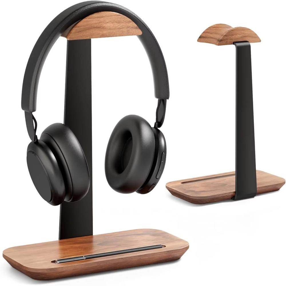 Universal Wood Headset Stand With Storage Base Headphone Holder Quality Headphone Stand Home