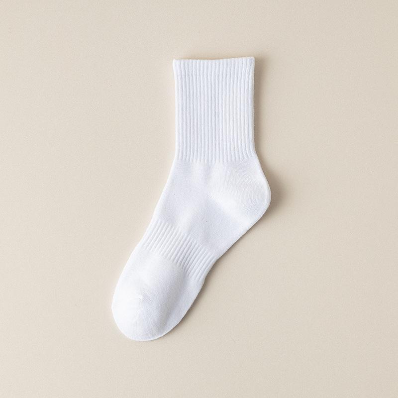 

Spring and Summer Cotton Socks - Breathable, Pure Color, Comfortable, Long-lasting Mid-Calf Socks, Non-Slippery, Sporty Men s Socks 1 pair белый