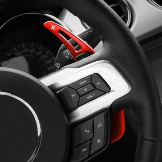 2x Red Steering Wheel Shift Paddle Shifter Trim Cover For Ford Mustang 2015-