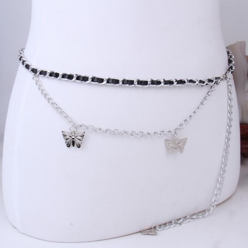 Waist Chain Female Butterfly Chain Decorative With Short Skirt Trousers Thin Belt Waist Chain