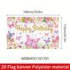 2D Princess Crown Butterfly Backdrop for Girl's Elegant Themed Party Decor