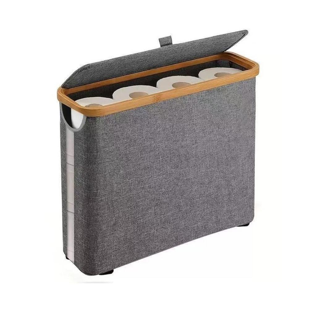 Large Capacity Toilet Paper Storage Basket Folding Visible Tissue Holder  12-16 Rolls