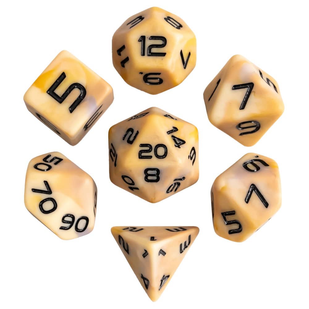 Cusdie Camo DND Dice 7-Piece RPG Polyhedral Dice Set Resin D20 D12 D10 D8 D6 D4 D% for D&D Pathfinder Cthulhu Tabletop Games