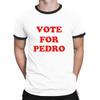 STEM OP PEDRO Heren Dames Ringer T-shirt Grappige cult Klassieker Slogan Geek Retro