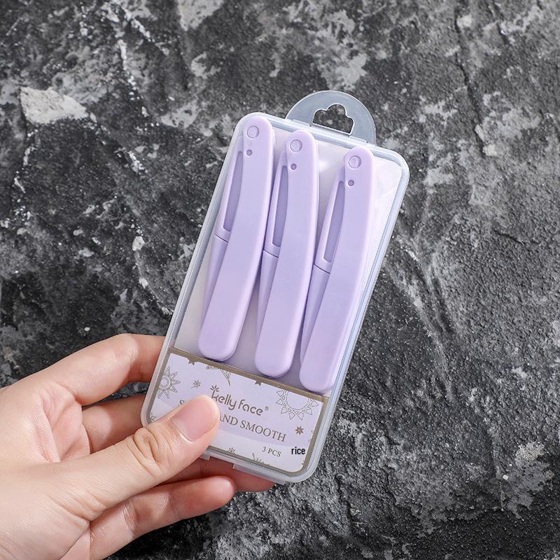 KELLY FACE Eyebrow Trimmer Set: Safety Folding Razors for Shaping & Makeup (3 Pieces).