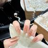 Y83 Luxurious Champagne Diamond Cat Eye Nails with Super Flash Gold Powder Mist