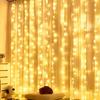 HOME LIGHTING Window Curtain String Lights, 300 LED 8 Lighting Modes Fairy Copper Light with Remote, USB Powered for Christmas Party Wedding Home