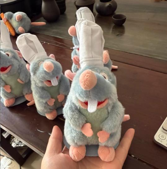 Cute Chef Mouse Magnetic Plush Toy Kids Shoulder Doll Headband Home Decor Christmas Gift 15cm