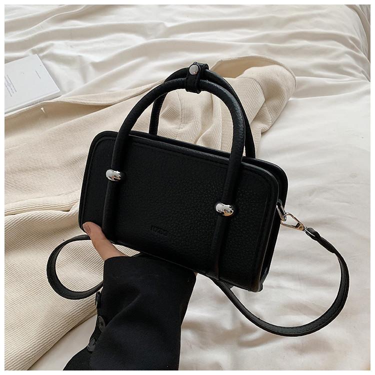 Ielgy Simple Solid Color Small Square Bag Niche All-Match Shoulder Messenger Bag