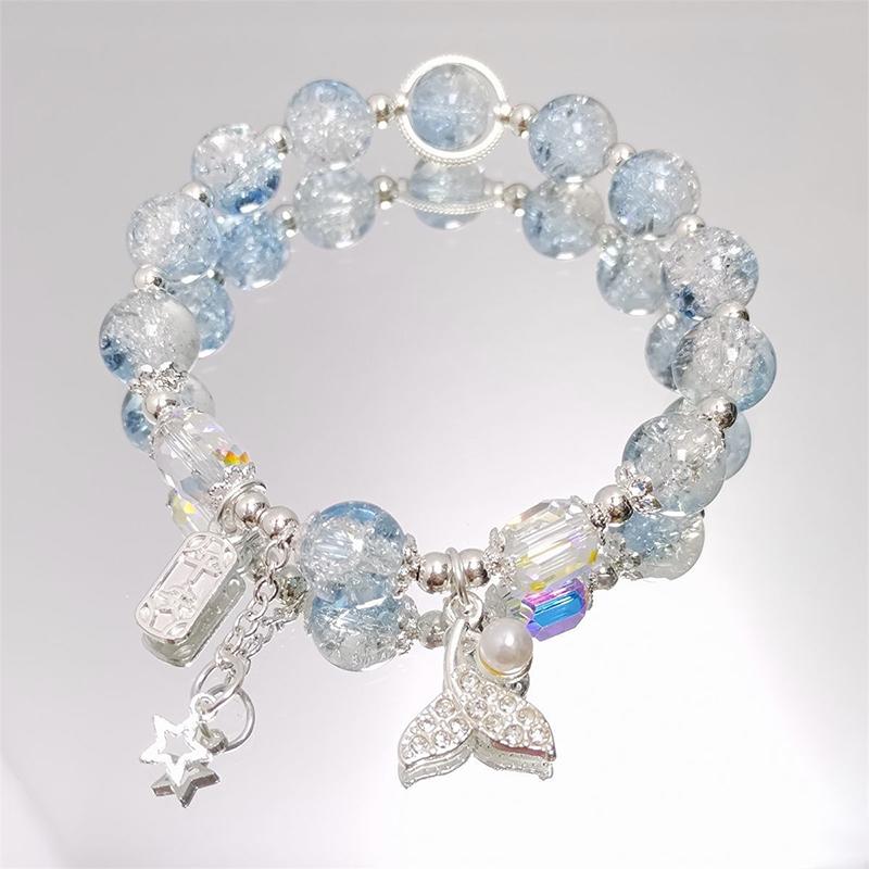 Handgefertigtes Perlenarmband für Damen Elegantes Schmetterlings-Quasten-Anhänger-Accessoire für Geburtstagsgeschenk
