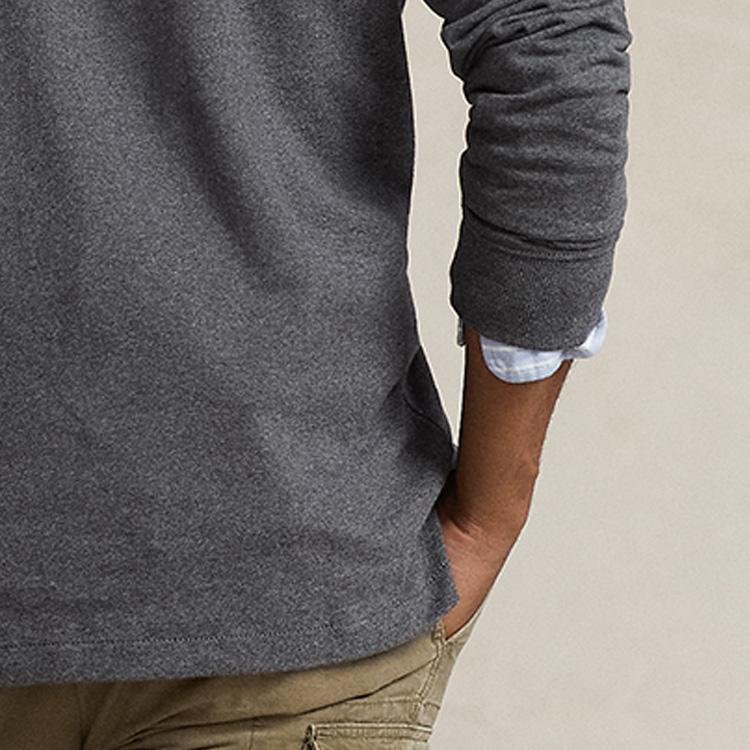 Polo Ralph Lauren FW23 Classic Solid Casual Long Sleeve Polo Shirt Men Tops Gray MNPOKNI16823074-020