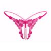 Women Panties Sexy Lingerie G-string Hong Thin Rope Hollow Open File Beaded Pearl No Trace Breathable Underwears