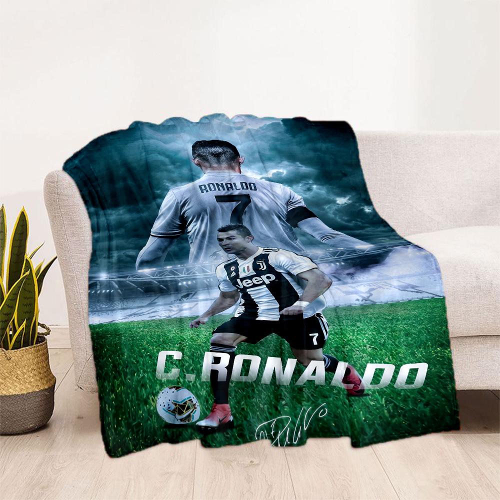 Ronaldo's Soccer Player Celebration Blanket Durable Comfort Suitable for Bed Office Chair Couch Four Seasons Universal Playful Design