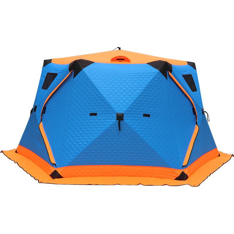Hexagonal Cotton Ice Fishing Tent - Thickened, No Assembly Needed