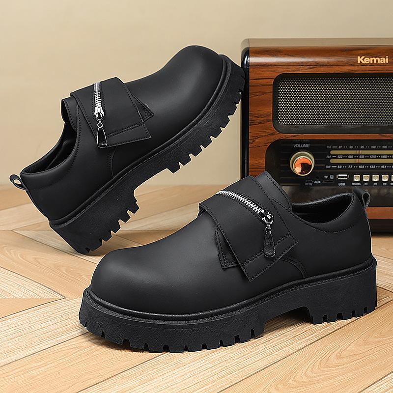 Men's shoes new platform heightening leather shoes men's Korean version of Derby shoes casual large size British big head leather shoes men's 46