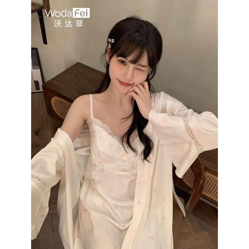 Lace sexy camisole shorts, satin set, pure and alluring style, with bra pads, ice silk slip dress, spring/summer new pajamas for women