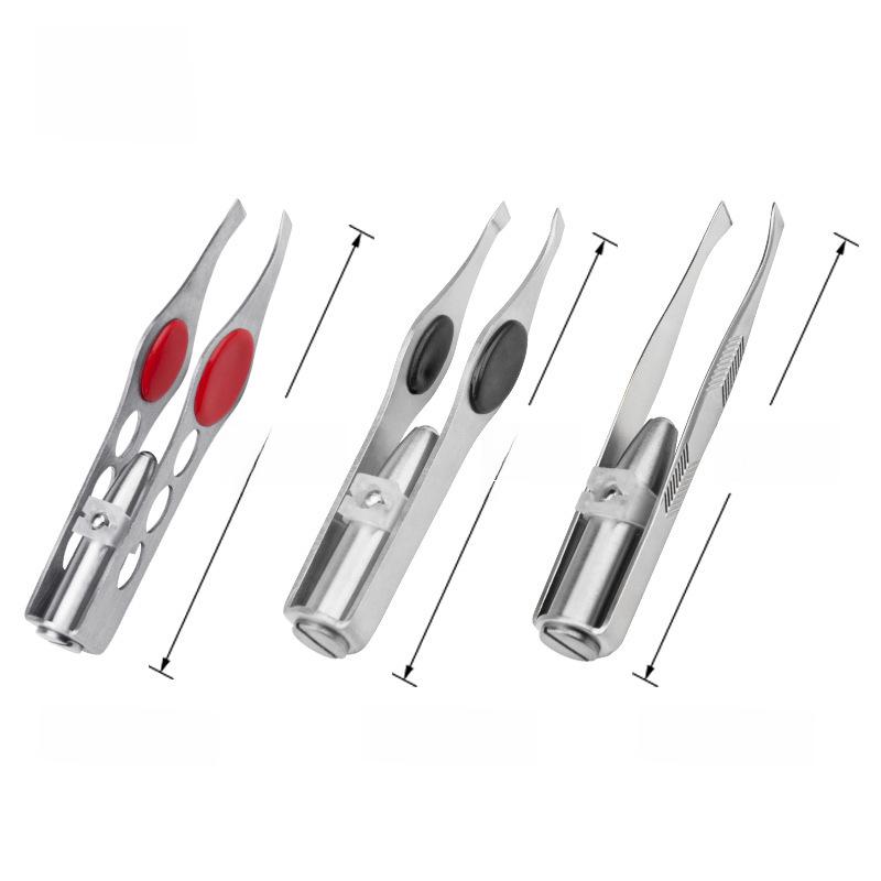 Instrument de tuns sprâncene cu lumină LED - Clemă de sprâncene din oțel inoxidabil pentru îngrijire de precizie